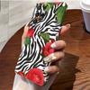 Estilo Garota Popular Cor Personalizada Color-Blocking Rosa Padrão Zebra Capa para Celular Samsung S25 Ultra Película Brilhante Concha de Cobertura Total