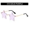 Moda transfronteriza gafas de sol sin montura de estrella de cinco puntas AliExpress gafas de sol navideñas modernas y divertidas gafas punk personalizadas
