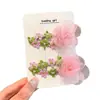 Pinza para el pelo de flor de malla estilo hada para niños, flor dulce para la cabeza, clip para flequillo estilo pastoral, pinza lateral para el pelo de niña, accesorio para el pelo