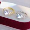 Accesorios diy S925 plata de ley temperamento versátil anillo de perlas anillo de dedo vacío apertura ajustable anillo pulsera soporte para anillos