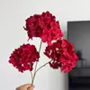 Flor Artificial con 3 Cabezas, Hortensia de Tallo Único, Accesorio para Fotografía de Boda en Jardín, Arreglo Floral para Celebraciones de Boda, Flor Artificial