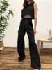 Aliexpress Roupa de Primavera e Verão Plus Size Solta Elegante Cor Sólida Sem Mangas Colete e Calça Longa Moda Roupa Esportiva Atacado Transfronteiriço