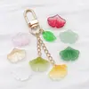 Colgante Perforado Hoja de Ginkgo de Vidrio Cuentas Sueltas Colgante DIY Jade Imitación Estilo Antiguo Pasador Accesorios de Joyería