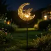 Luz de jardim externa movida a energia solar beija-flor fada paisagem pátio lâmpada oca estilo antigo arte em ferro montada no solo luz ambiente