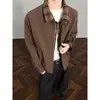 Chamarra tipo aviador de cuadros tartán tipo patchwork estilo americano para hombre, marca de moda, primavera y otoño, holgada casual, elegante, imitación de dos piezas, cárdigan con cuello de solapa