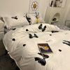 Nanjiren Ins Cor Sólida Conjunto de Quatro Peças Cama de Casal Solteiro Lençol Capa de Edredom Dormitório Conjunto de Três Peças Cama Lençol Capa de Edredom