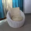 Cadeira de lazer preguiçosa de Rattan para hotéis e pousadas, assento individual de vime natural trançado à mão para espaços pequenos