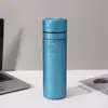Nueva taza de té aislada con recubrimiento de titanio con separación para té, gran capacidad, vacío de doble capa, diseño de flor de hielo, taza de regalo, venta al por mayor