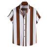 2025 Comércio Exterior Primavera e Verão Novo Camisa Havaiana Masculina com Estampa Digital Lasel Fina Japonesa de Manga Curta Listrada para Homens