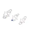 Hebilla de Plata S925 Material Hecho a Mano Hebilla de Anillo Doble Hebilla Conectora para Collar Pulsera Hebilla Lisa de Plata Hebilla en S Hebilla para Cuerda de Mano