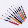 Pluma para Arte de Uñas, Set de Herramientas para Manicura, Pluma de Flores, Pluma de Color, Pluma para Líneas, Pluma en Forma de Abanico, Personalización de Fabricante de Pinceles para Manicura
