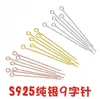 Alfileres en forma de 9 de Plata de Ley S925, Chinchetas, Cierres para Pendientes, Cierres para Pulseras Trenzadas, Accesorios para Joyería DIY Hechos a Mano Suministro al por Mayor