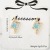 Distrito Lu Suministro Transfronterizo Moda Aretes de Gota de Aceite Chapado en Cobre Oro de 18 Quilates Circonita Micro Rayo Aretes para Mujer Venta al por Mayor