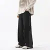 Pantalones de Chándal Rayados Americanos de Marca de Moda para Hombre Otoño Marca de Moda Sueltos Casuales de Estilo Callejero Cachorro Guapo Deportivos Rectos
