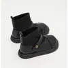 Botines cortos para niña, nueva colección primavera/otoño 2025, botas para niño, botines calcetín para niña, botines de otoño estilo británico, zapatos de princesa para niñas pequeñas