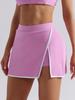 Traje de Yoga Sexy de Color de Contraste Desnudo Falda de Tenis para Mujer Sujetador Deportivo Ajustado sin Espalda Ropa Interior de Tirantes para Fitness