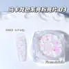 Série de Cores Macaron Rosa e Azul Mini Bolinhas Lantejoulas Brilhantes Acessórios de Maquiagem Lantejoulas Aurora Gelo-Claro Nail Art