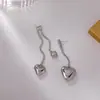 Pendientes de Corazón de Amor de Verano con Borlas 2026 Nuevo Estilo Tendencia Nicho Sensación de Alta Gama Pendientes de Tachuela Adornos de Oreja de Circonita Pendientes Colgantes para Mujer Clips para Orejas