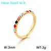 Anel Empilhável 3mm Personalizado de Cor Contrastante Aço Titânio Joia Feminina 12 Cores em Estoque Zircônia Multicolor Céu Estrelado Banda Fina