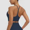 Novo Sutiã Esportivo Europeu e Americano com Bojos Top Regata de Tiras Sutiã Casual Roupa de Yoga Top Fitness de Secagem Rápida