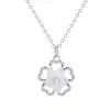 Collar Colgante Hueco Flor de Cerezo de Concha Blanca de Plata de Ley S925 para Mujer, Moderno Diseño de Lujo Ligero de Gama Alta Regalo del Día de San Valentín