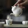 Moji Jade Barro Blanco Porcelana Pintado a Mano Orquídea Tetera de Cerámica Juego de Té Kung Fu Olla de Mano para el Hogar Filtro de Agujeros de Bola Hervidor de Otoño
