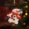 Pingente de Resina Retrô de Natal Decoração de Feriado Presente para Crianças Pingente de Boneco de Neve para Idosos Decoração de Árvore de Natal