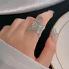 Versión coreana del diseño de nicho sentido 925 plata de ley anillo de viento frío mujeres no se desvanecen anillo abierto anillo joyería al por mayor