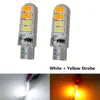 Bombilla LED para Coche T10 5630 5730 8SMD Silicona Parpadeante Doble Color Rojo-Azul Parpadeante Luz de Matrícula