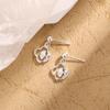 Aretes de Hoja de Ginkgo Hueca de Diamante Estilo Zen Moda Nacional Accesorios Cheongsam para Mujer Hojas Flores de Cuatro Hojas Aretes de Hierba de la Suerte