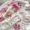 Calcetines de invierno rosas para niñas con forro de polar, calcetines gruesos y cálidos, calcetines para dormir, calcetines lindos y peludos de invierno para confinamiento