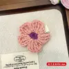 Grampo de Cabelo Flor de Lã Tricotada Novo de Inverno para Mulheres, Presilha Lateral Doce e Fofa, Grampo de Cabelo de Pelúcia, Presilha Retrô para Franja