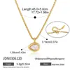 Collar Jieding de Acero de Titanio y Circonita Cadena Ligera de Lujo Nicho para Clavícula Oro de 18K Acero Inoxidable Colgante de Temperamento Moda para Mujeres Transfronterizo
