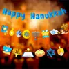 Bandera de papel para tirar de Hanukkah judío decoración de fondo para fiesta navideña bandera colgante amuleto HAPPY HANUKKAH flor de tirar
