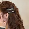 Exquisito Pasador Lateral Negro con Pedrería para Mujer, Pinza para Flequillo, Pasador de Moño, Pinza de Pato Accesorio para el Cabello