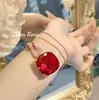 Lámpara Colgante Exagerada Azul Real Estilo Europeo y Americano Lujo Versátil Realista Esmeralda Sangre de Paloma Rojo Piedra Preciosa Collar para Mujeres