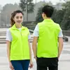 Chaleco de voluntario estampado personalizado logo chaleco rojo campaña publicitaria camisa cultural uniforme ropa de trabajo al por mayor hecho a medida