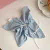 Goma para el pelo con lazo de trigo tejido, Diadema de pañuelo cuadrado, Goma para el pelo estilo moño, Estilo Bosque, Como Hada de Ballet, Sensación de Alta Gama, Goma grande para el pelo