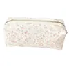 Estuche de Lápices Floral Fresco Ins, Bolsa de Papelería Simple de Gran Capacidad para Estudiantes, Estuche de Lápices Dulce para Niñas, Almacenamiento de Maquillaje