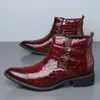 Amazon Sapatos de Couro Masculinos de Cano Alto com Bico Fino, Estilo Coreano, Botas de Cano Curto Martin Tendência Estilo Britânico 25721
