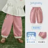 [7A Antibacteriano] Calça de Veludo Cotelê para Meninas Coleção Outono Calça Longa de Bebê Estilo Outono Infantil 2026 Nova Calça Lanterna Casual