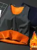 Camiseta interior sin mangas de terciopelo dorado transfronteriza para hombre, cuello redondo, engrosada, corte ajustado, cálida, ropa interior ceñida, chaleco de forro polar para otoño e invierno