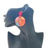 Brincos de Flores Transfronteiriços para Mulheres, Brincos Florais Coloridos Exagerados Redondos Tridimensionais de Argila Macia, Brincos de Feriado, Estilo Versátil Ins