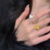 Anillo Mariposa y Serpiente Entrelazando el Destino Anillo Diseño Nicho Japonés y Coreano Nuevo Simple Combinable Anillo de Dedo