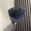 Venta al por mayor 25 Años Otoño e Invierno Nuevo Estilo Coreano Gorra de Boinero Plana de Mezclilla para Mujer, Boina Adelgazante, Boina de Pintor