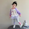 Conjunto para Niña Otoño 2026 Nuevo Estilo Infantil Elegante Moderno Bebé Dibujos Animados Sudadera con Capucha Pantalones Base Conjunto de Dos Piezas Primavera Otoño