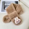 Bufanda Infantil de Peluche de Dibujos Animados Linda Otoño e Invierno Cálida Bufanda Cruzada para el Cuello para Niños y Niñas Protector de Cuello Grueso a Prueba de Frío