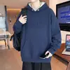 Sudadera con capucha para hombre, nuevo estilo primavera/otoño, estampado de letras estilo americano, jersey casual de peso pesado para adolescentes