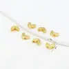 Cor Dourada 18K Contas Espaçadoras Conservadoras de Cor Contas Redondas em Formato de Flor Pulseira Espaçadora Pulseira DIY Colar Acessórios de Joias Atacado D93