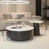 Sala de Estar Apartamento Pequeño Moderno Minimalista Lujo Ligero Gama Alta Mesa de Centro 2006 Modelo Nuevo Redondo Minimalista Mesa de Café de Pizarra